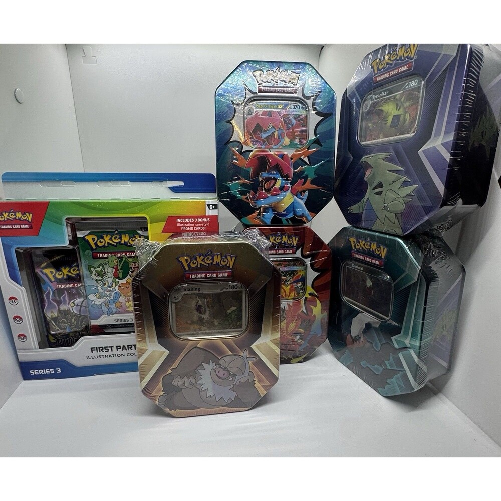 Pokemon TCG Whammy Collectors Tins  + Feraligator Emboar + First Partner S3 New